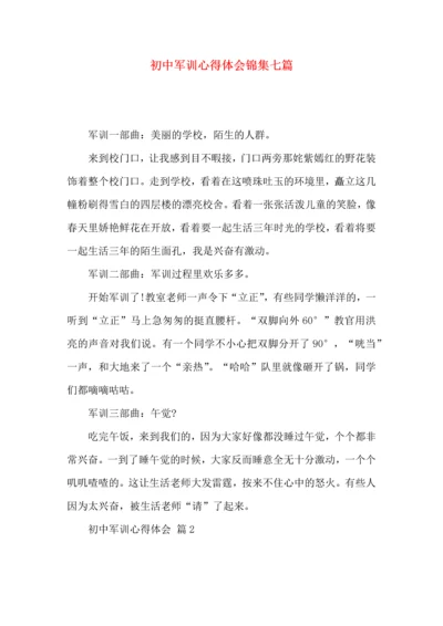 初中军训心得体会锦集七篇（三）.docx