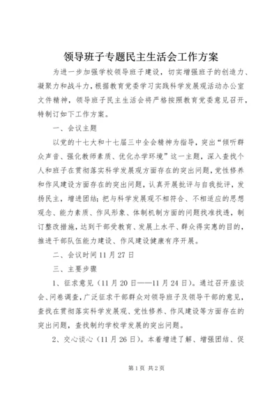 领导班子专题民主生活会工作方案 (3).docx