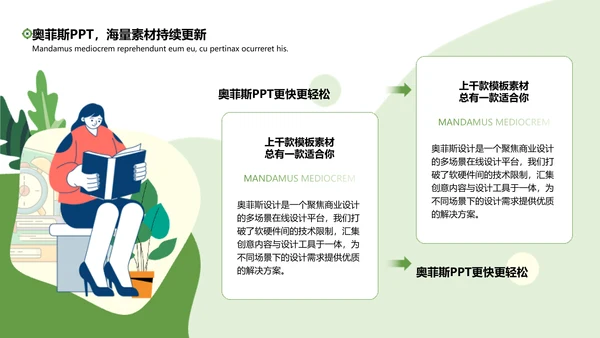 简约插画风论文答辩绿色文艺