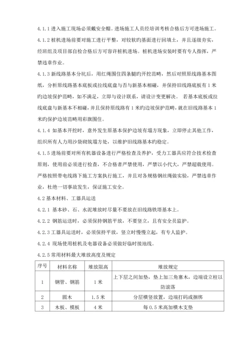 110kV线路带电线行下基础综合施工组织专题方案.docx