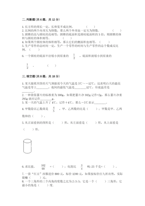 沧州市新华区六年级下册数学期末测试卷学生专用.docx