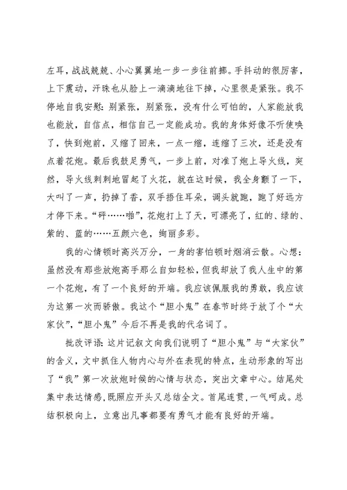 小学生记叙文加教师评语 小学生期末教师评语(共5页)