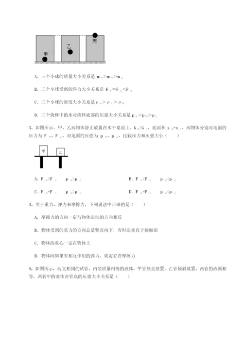 基础强化广东深圳市高级中学物理八年级下册期末考试定向测试练习题（含答案详解）.docx