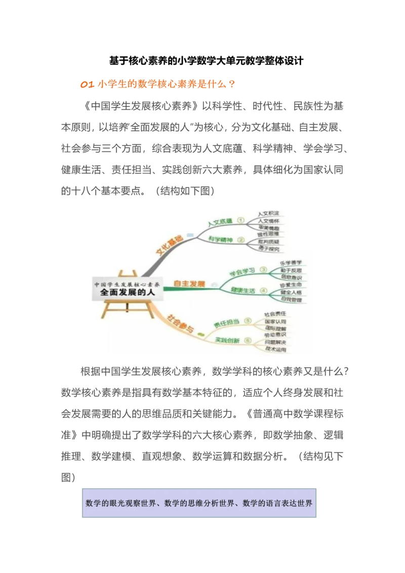 基于核心素养的小学数学大单元教学整体设计.docx