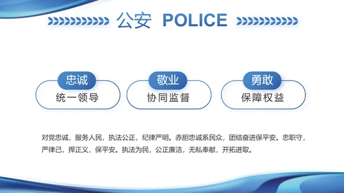 蓝色大气公安警察年终工作汇报PPT