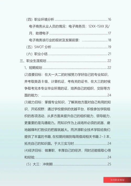 电子商务专业大学生职业规划书