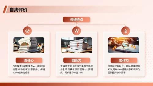 红色商务风大学生个人简历PPT模板