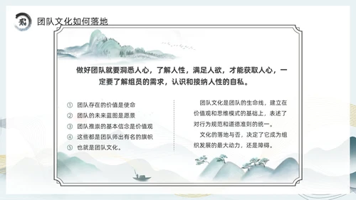 绿色中国风团队文化和态度PPT模板
