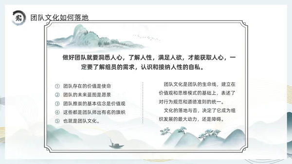 绿色中国风团队文化和态度PPT模板