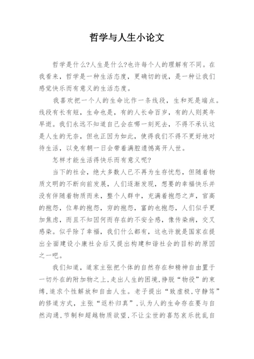 哲学与人生小论文.docx