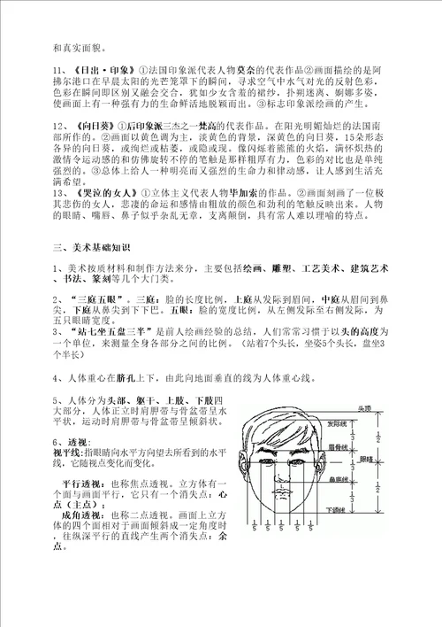 长沙市初三美术素养中考考查复习修订稿