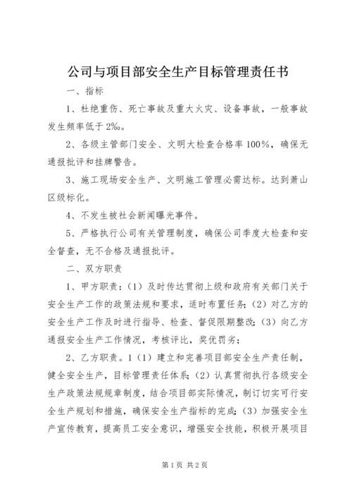 公司与项目部安全生产目标管理责任书.docx