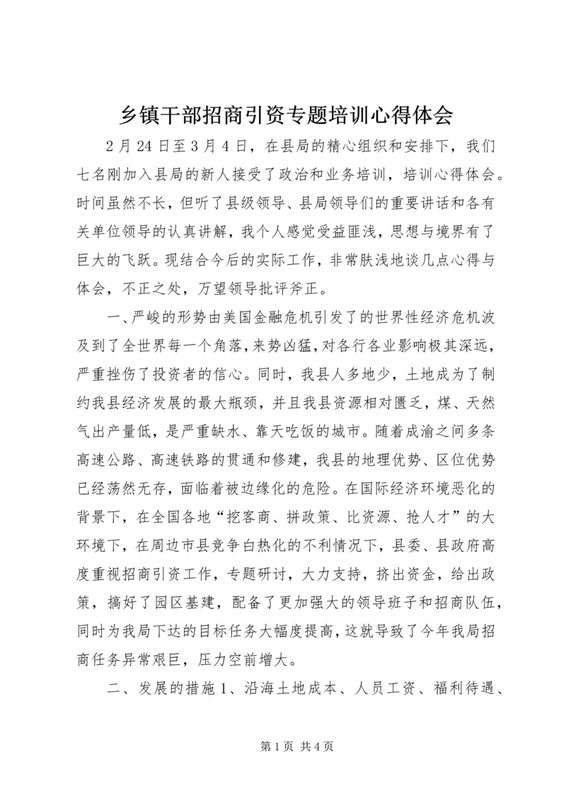 乡镇干部招商引资专题培训心得体会.docx