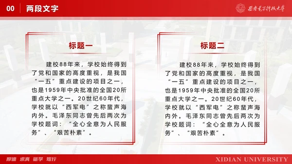 西安电子科技大学毕业论文答辩通用PPT模板