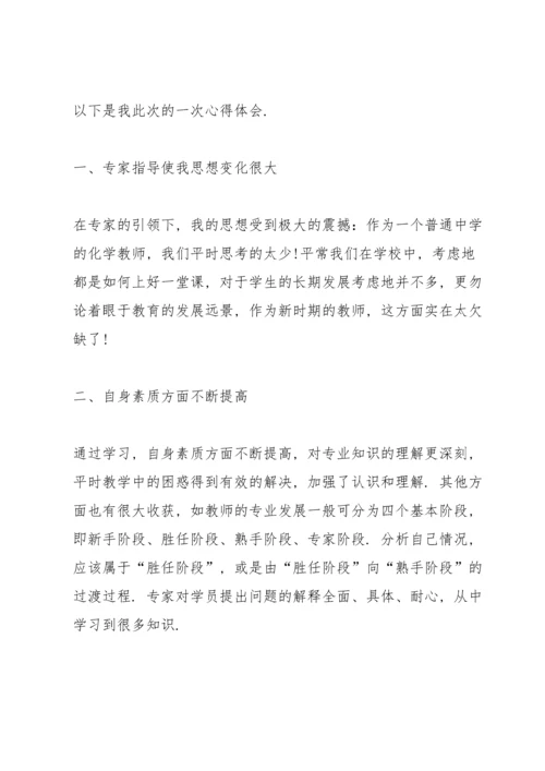 化学教师的专业培训心得600字范文.docx