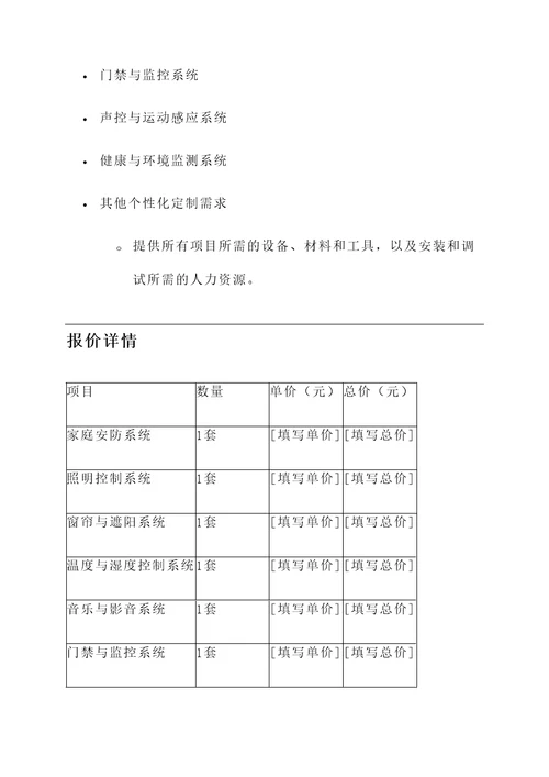 安徽正规智能家居报价单