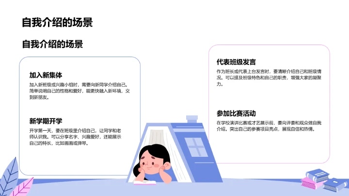 小学生自我介绍通用PPT模板