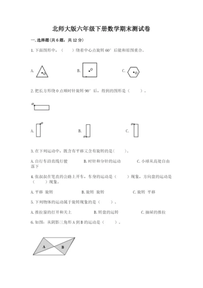 北师大版六年级下册数学期末测试卷及参考答案（突破训练）.docx