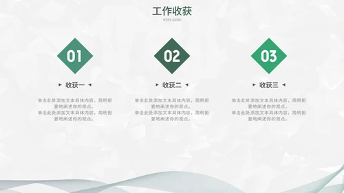 墨绿简约白底几何形状总结汇报述职PPT模板