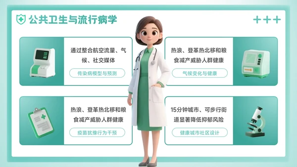 绿色3D风预防即治疗：医疗健康学术会议报告PPT模板