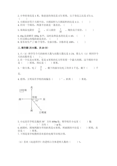 2022人教版六年级上册数学期末考试试卷精品.docx