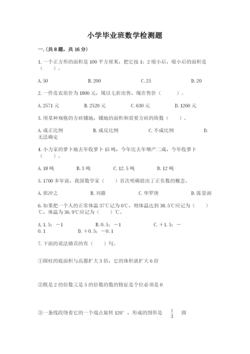 小学毕业班数学检测题（考点梳理）.docx
