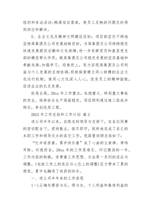 2023年工作总结和工作计划.docx