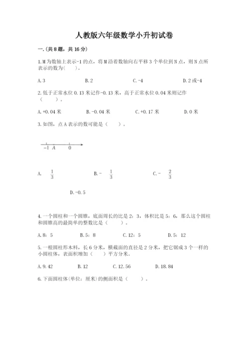 人教版六年级数学小升初试卷附参考答案【培优a卷】.docx