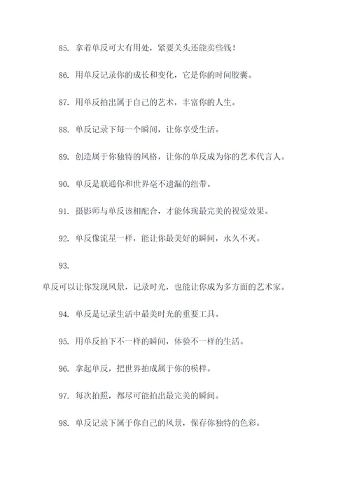 关于单反的俗语或谚语