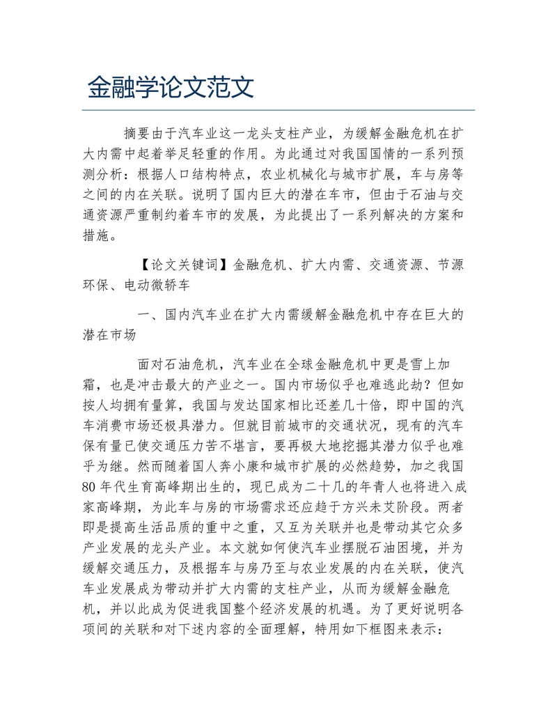 金融学论文范文