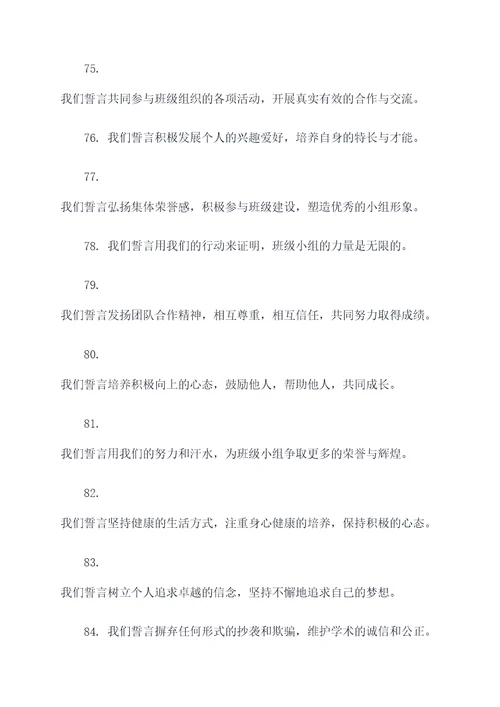 高中班级小组誓词