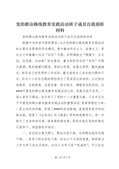 党的群众路线教育实践活动班子成员自我剖析材料.docx