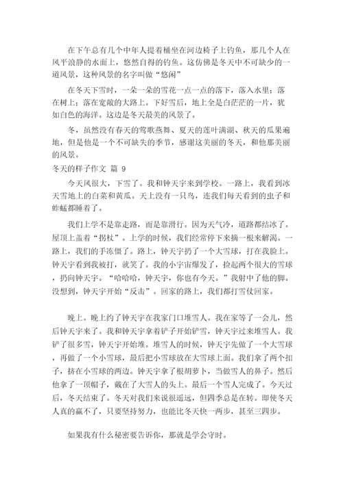 冬天的样子作文