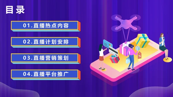 网购平台电商直播策划案通用PPT