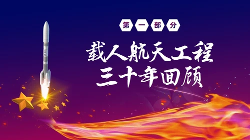 渐变大气中国载人航天三十年424中国航天日载人航天精神PP