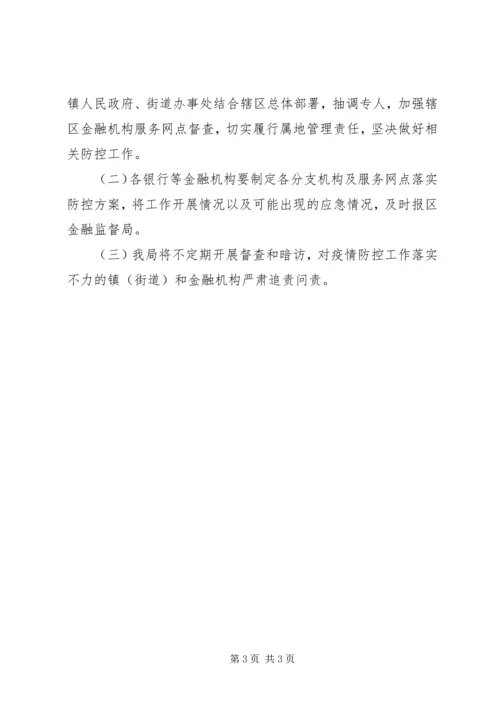 金融监管局疫情防控督查方案.docx
