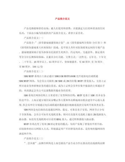 精编之产品简介范文.docx