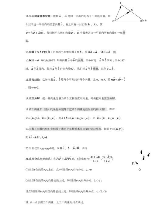 2023年平面向量知识点和例题.docx
