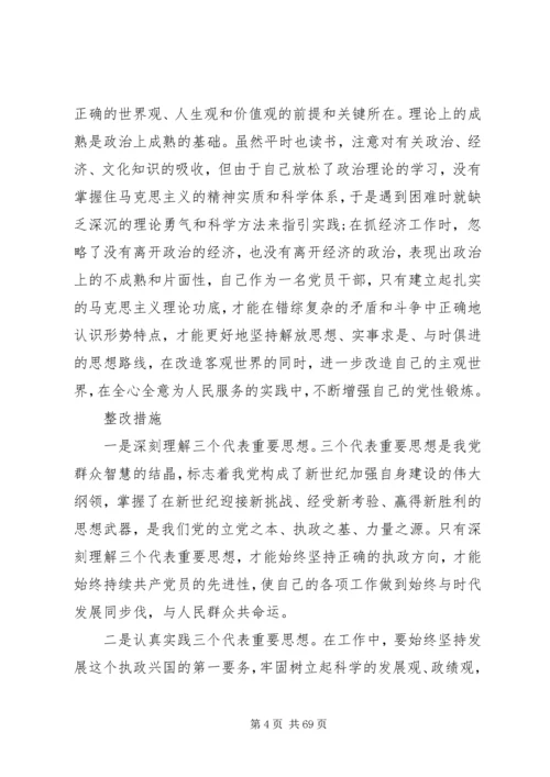 关于理想信念方面存在的问题.docx