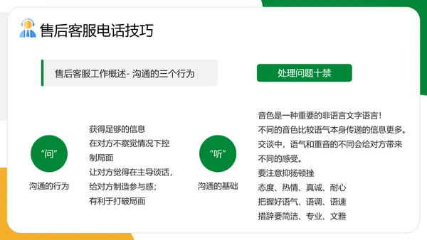 企业售后客服话术话务员培训PPT模板