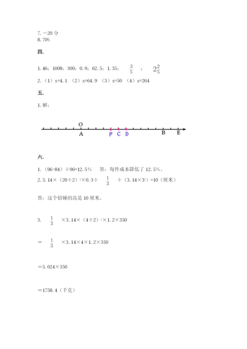 苏教版数学六年级下册试题期末模拟检测卷【必考】.docx