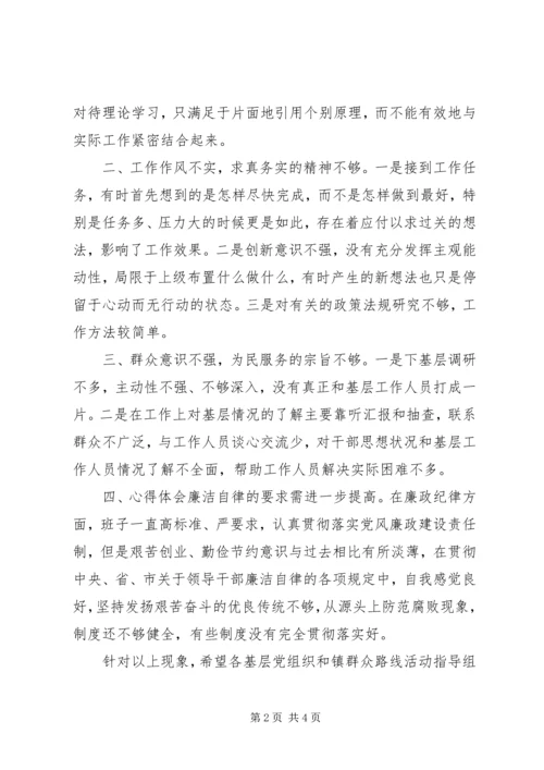 副镇长在党的群众路线回头看推进会上的讲话.docx