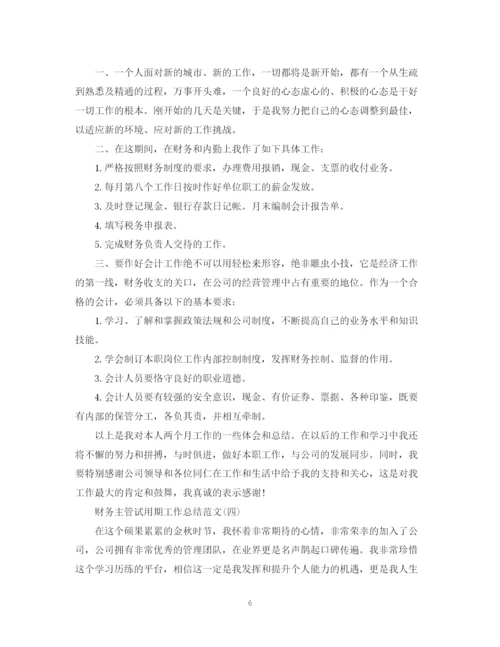精编之财务主管试用期工作总结范文2.docx