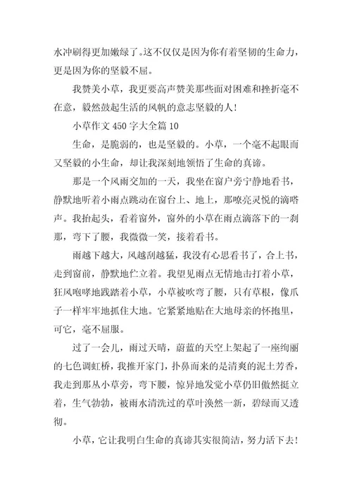 2024年小草作文450字大全
