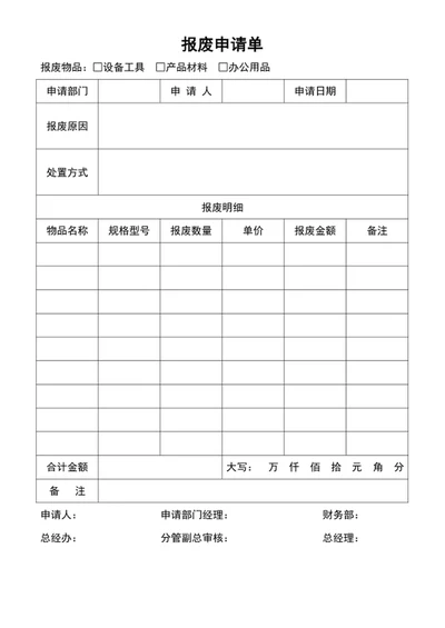 报废申请单