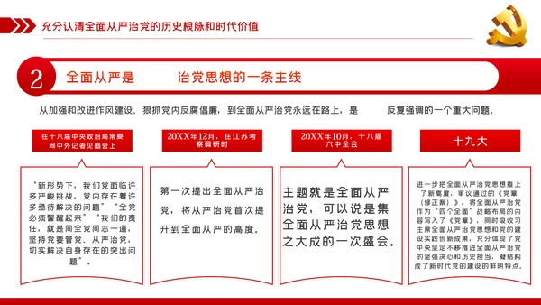 坚定不移全面从严治党党课PPT模板