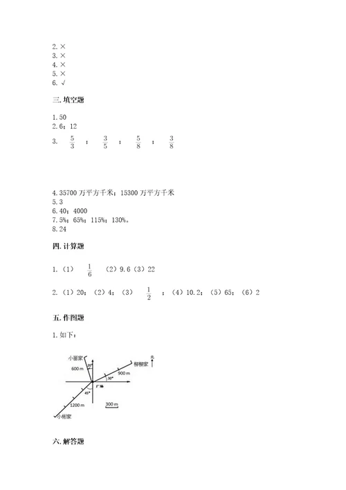 小学六年级上册数学期末测试卷及参考答案（b卷）