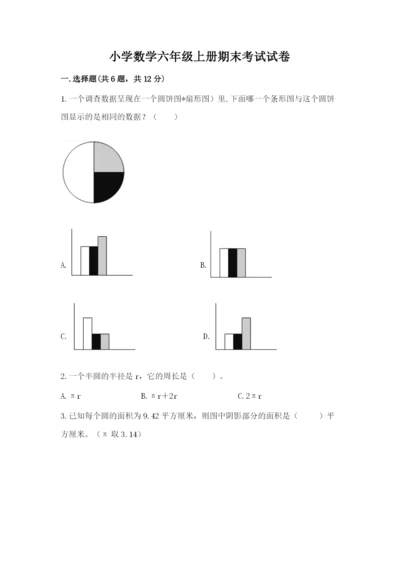 小学数学六年级上册期末考试试卷含答案【突破训练】.docx