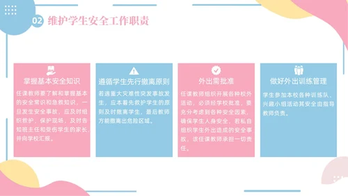 小清新粉蓝简约形状学校老师安全培训专题培训PPT开学
