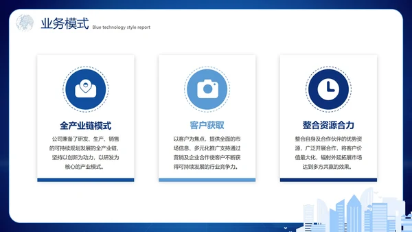 蓝色渐变科技风互联网创业计划书PPT模板